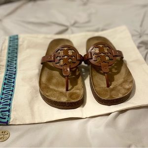 Tory Burch Leather Neutral Miller Cloud Sandals